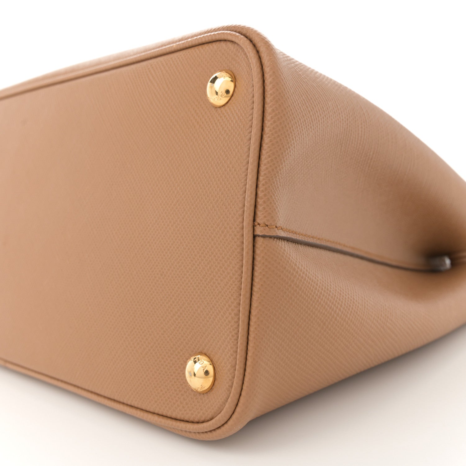Prada Saffiano Cuir Bi-Color Medium Double Bag Caramel Marmo 11 of 13