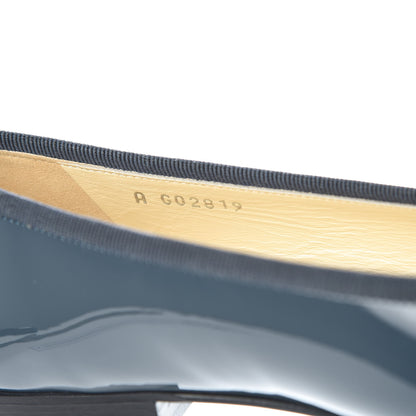 Chanel Patent Cap Toe Ballerina Flats 36 Blue 8 of 9