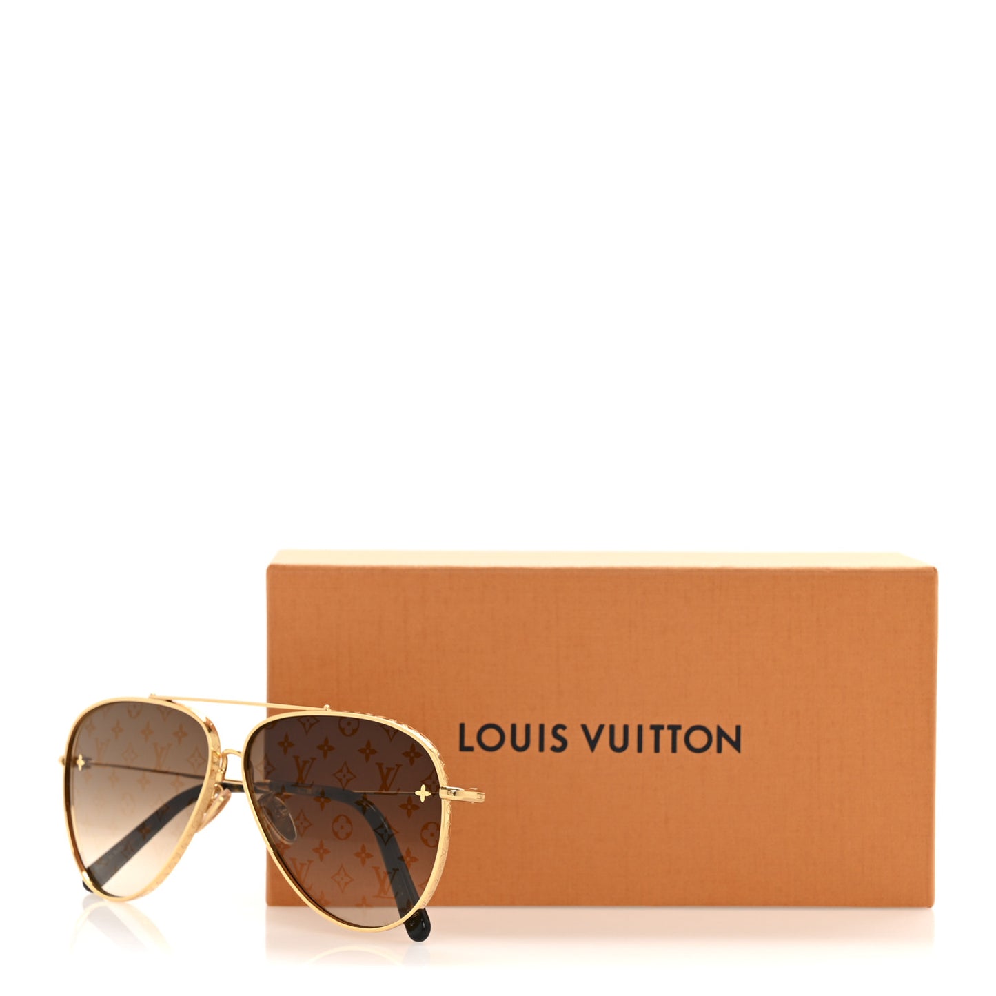 Metal The LV Pilot Sunglasses Z1620U Gradient Brown Monogram