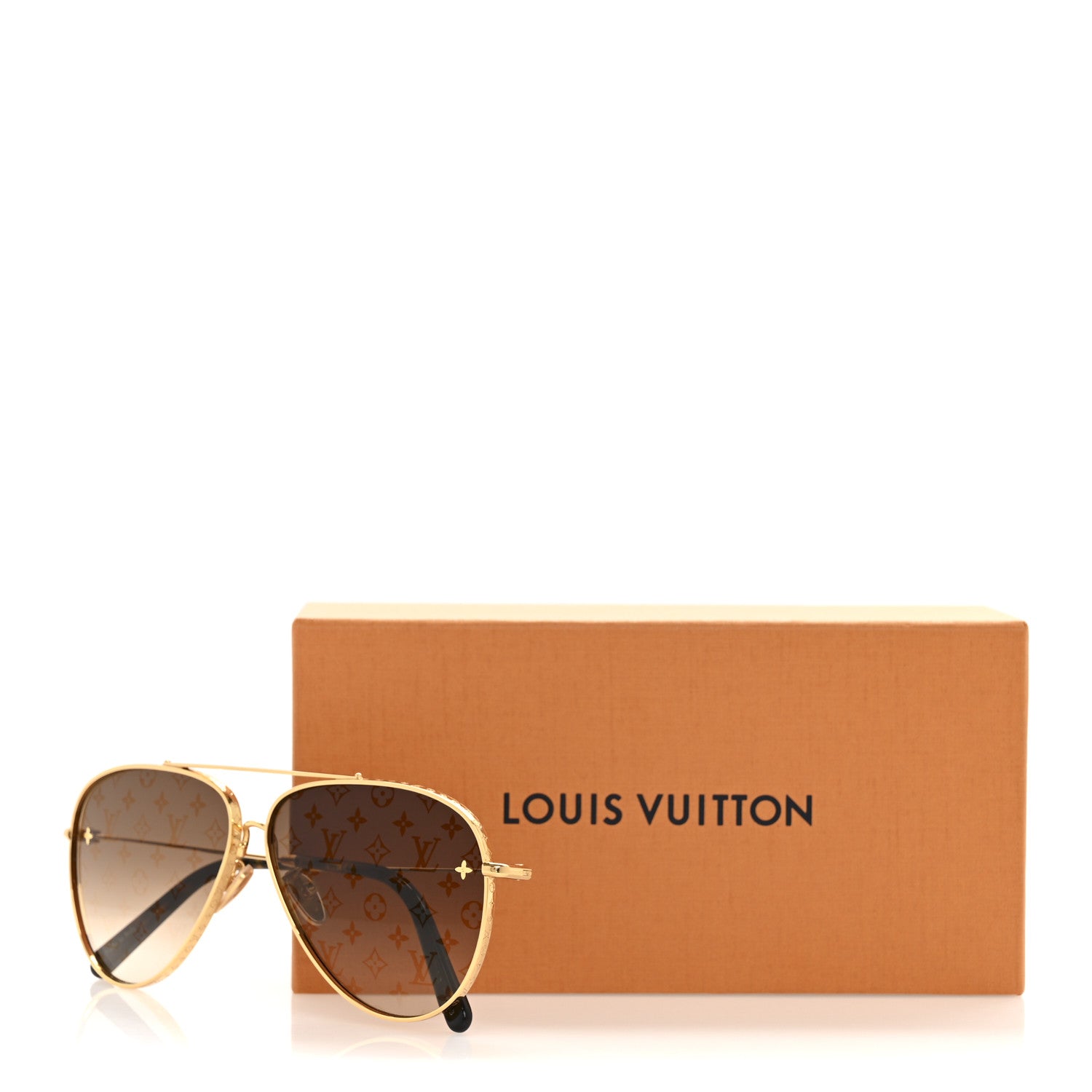 Louis Vuitton Metal The LV Pilot Sunglasses Z1620U Gradient Brown Monogram 7 of 7