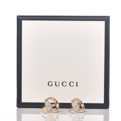 Gucci 18K Rose Gold Diamond Horsebit Drop Earrings 5 of 5