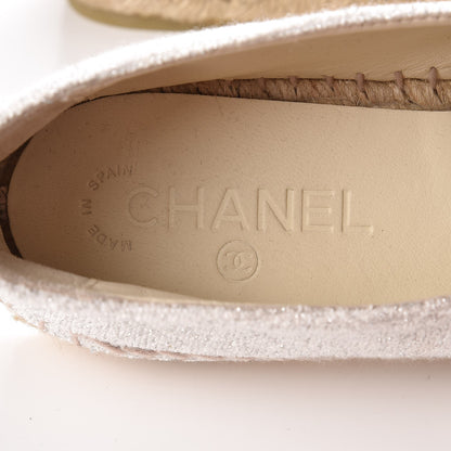 Chanel Terry Cloth CC Espadrilles 40 Silver Black 6 of 10