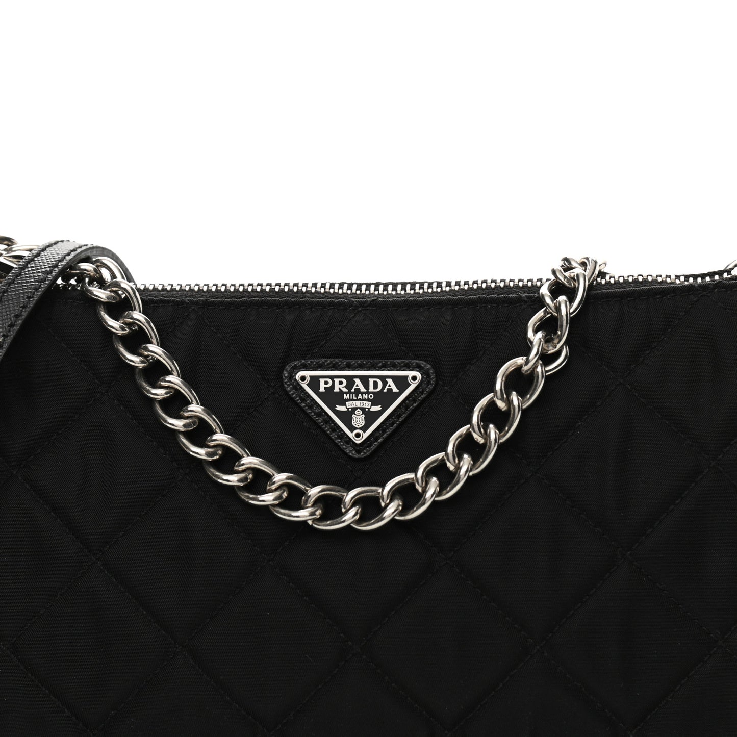 Nylon Tessuto Impuntu Quilted Crossbody Bag Black