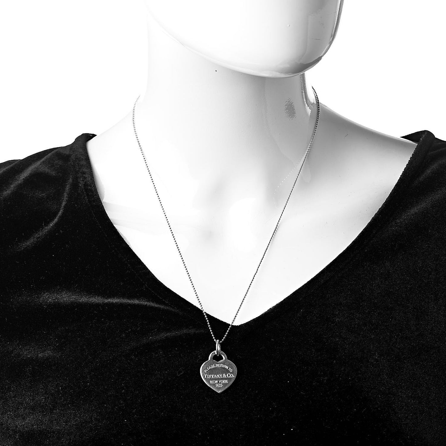 Sterling Silver Long Return to Tiffany Heart Pendant Necklace