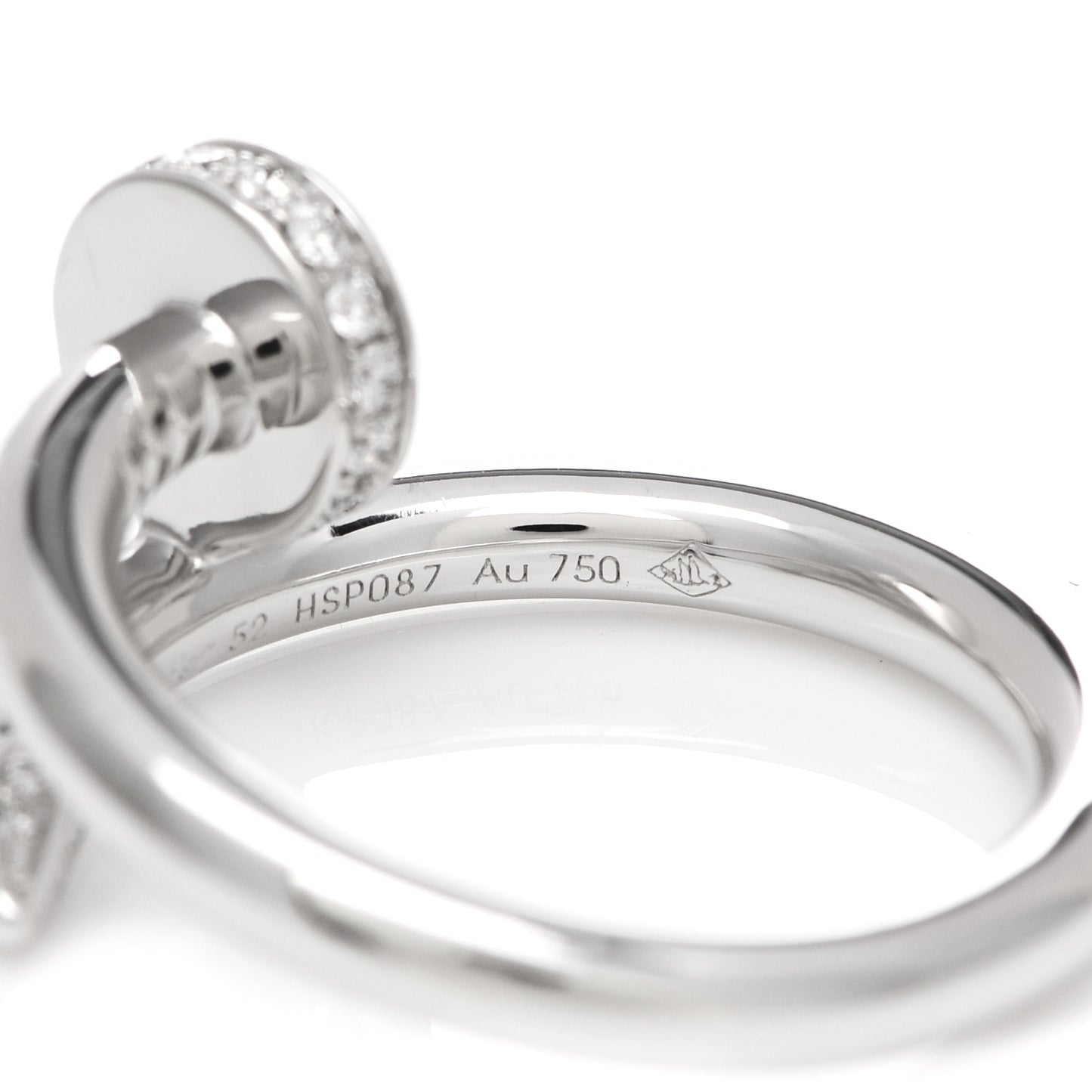 18K White Gold Diamond Juste Un Clou Ring 52 6