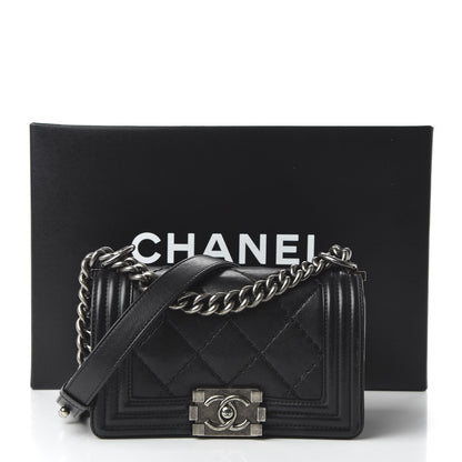 Chanel Calfskin Double Stitch Small Boy Flap Black 11 of 11