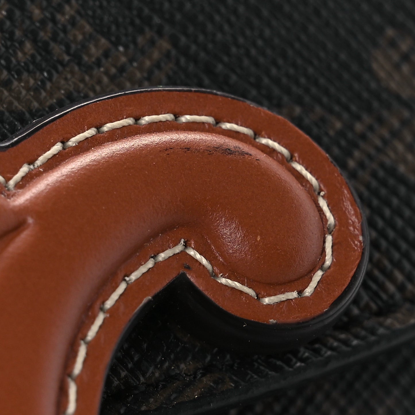 Calfskin Triomphe Canvas Besace Tan