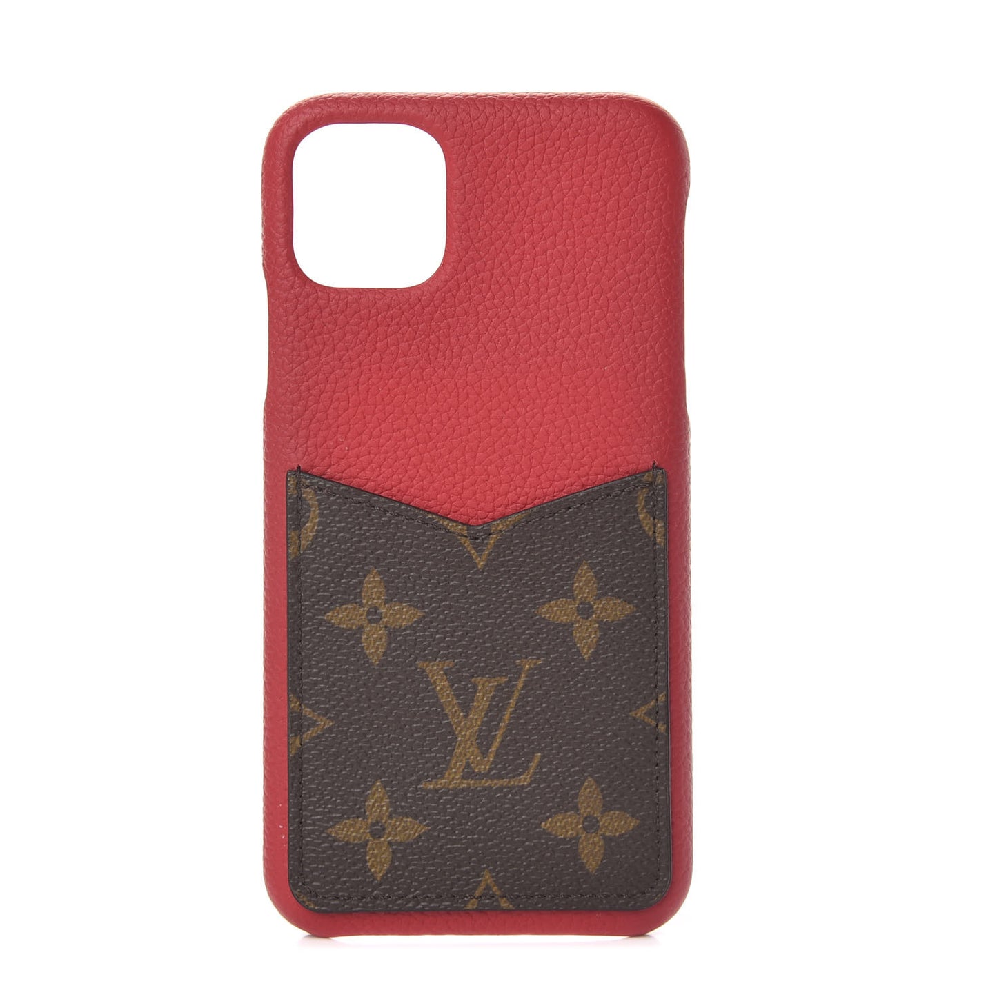 Calfskin Monogram iPhone 11 Pro Max Bumper Scarlet