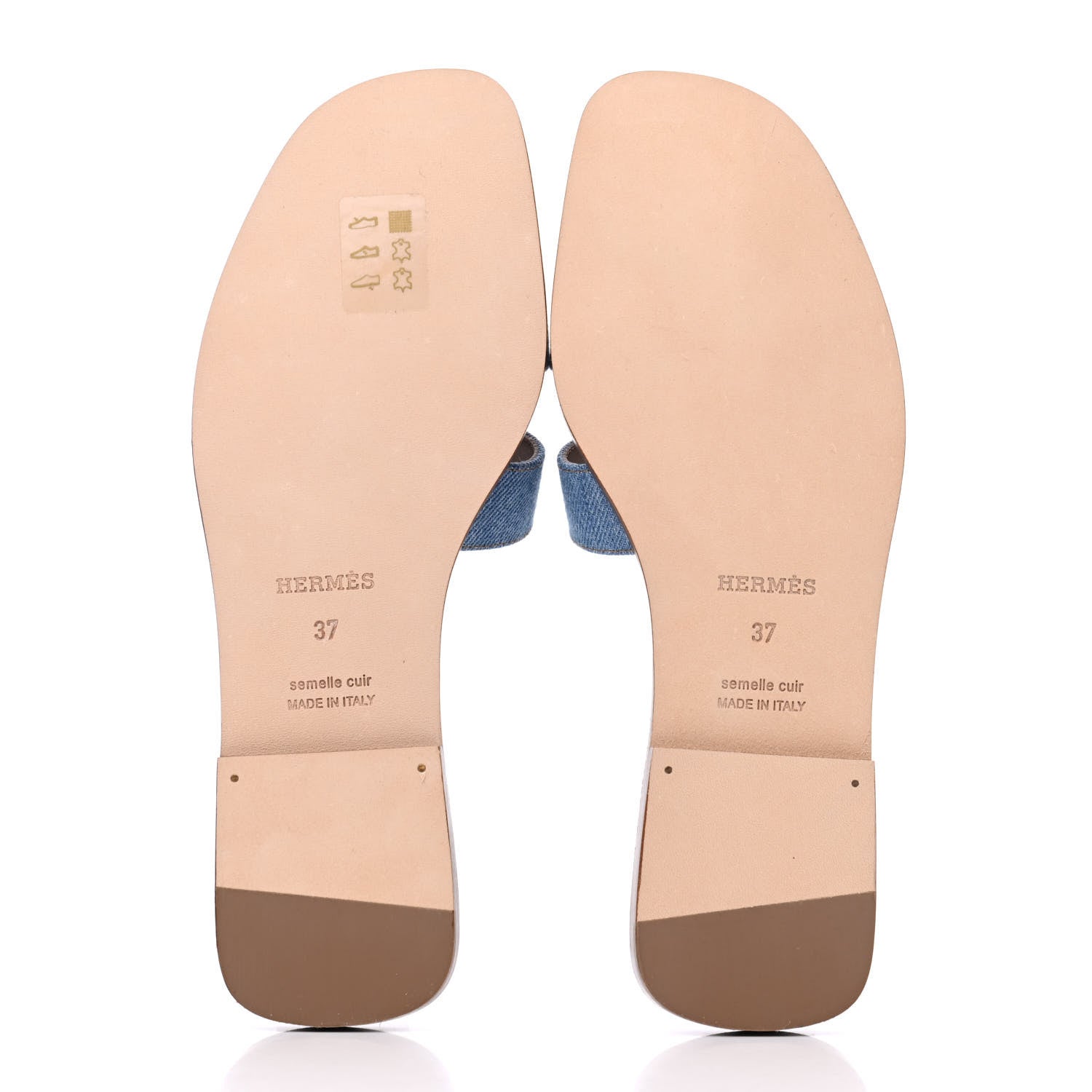 Hermes Denim Canvas Oran Sandals 37 Bleu Clair 5 of 9