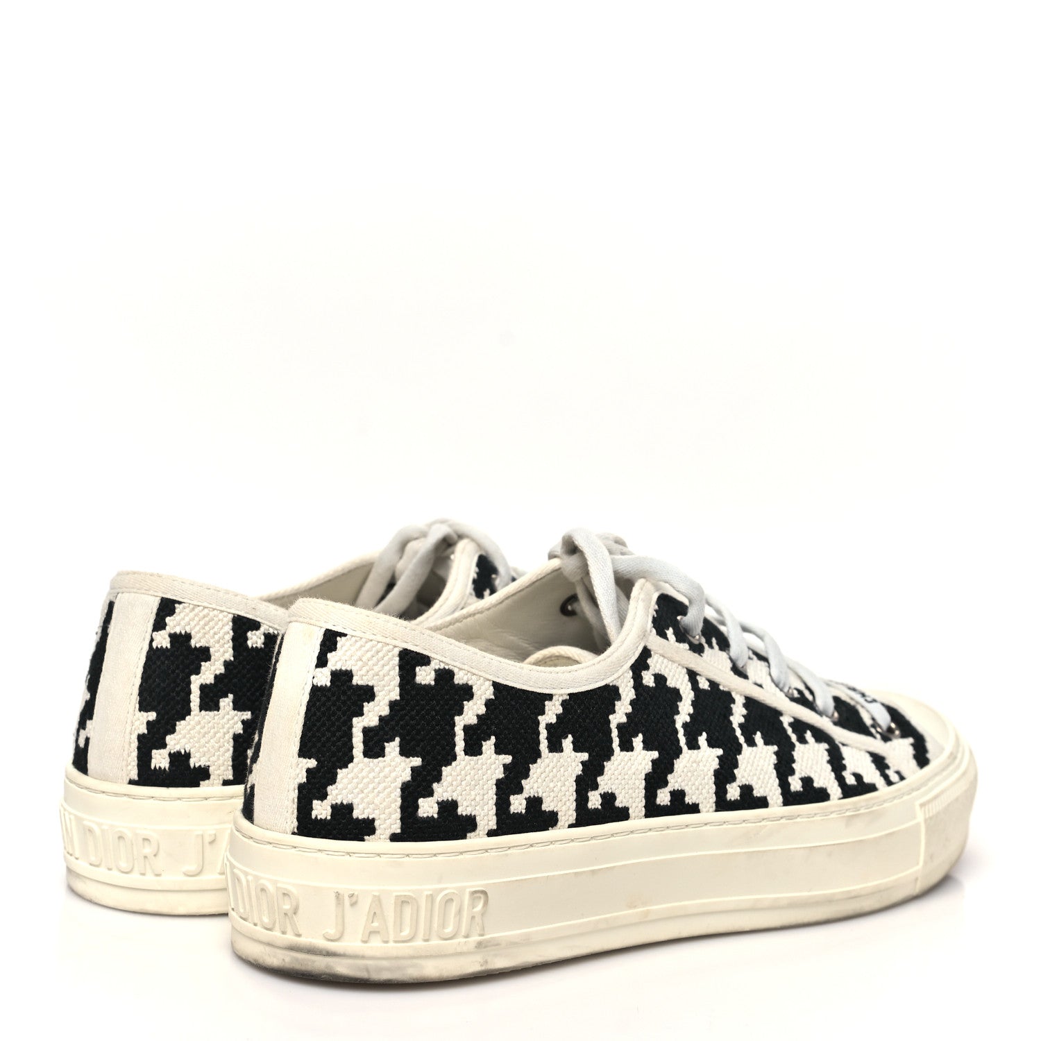Christian Dior Canvas Macro Houndstooth Embroidered Womens Walk'N