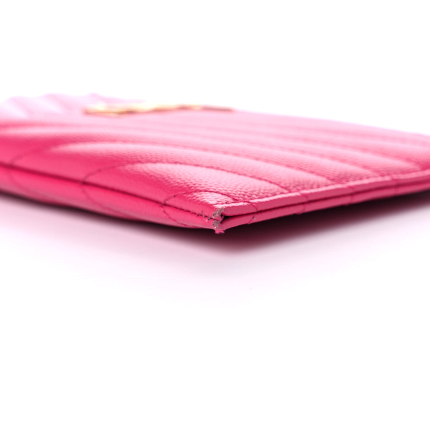 Saint Laurent Grain De Poudre Chevron Monogram Bill Pouch Fresh Fuschia 9 of 14