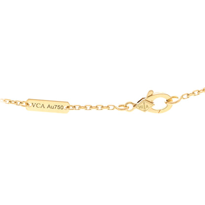 Van Cleef & Arpels 18K Yellow Gold Diamond Vintage Alhambra Pendant Necklace 4 of 6