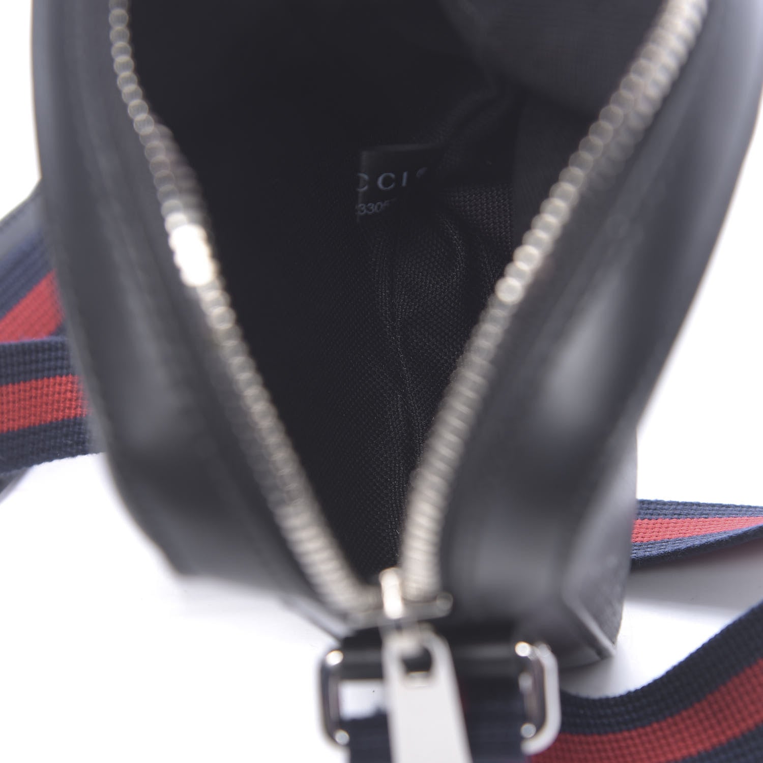 Gucci GG Supreme Monogram Appia Calfskin Web Small Camera Messenger Bag Black Grey 5 of 10