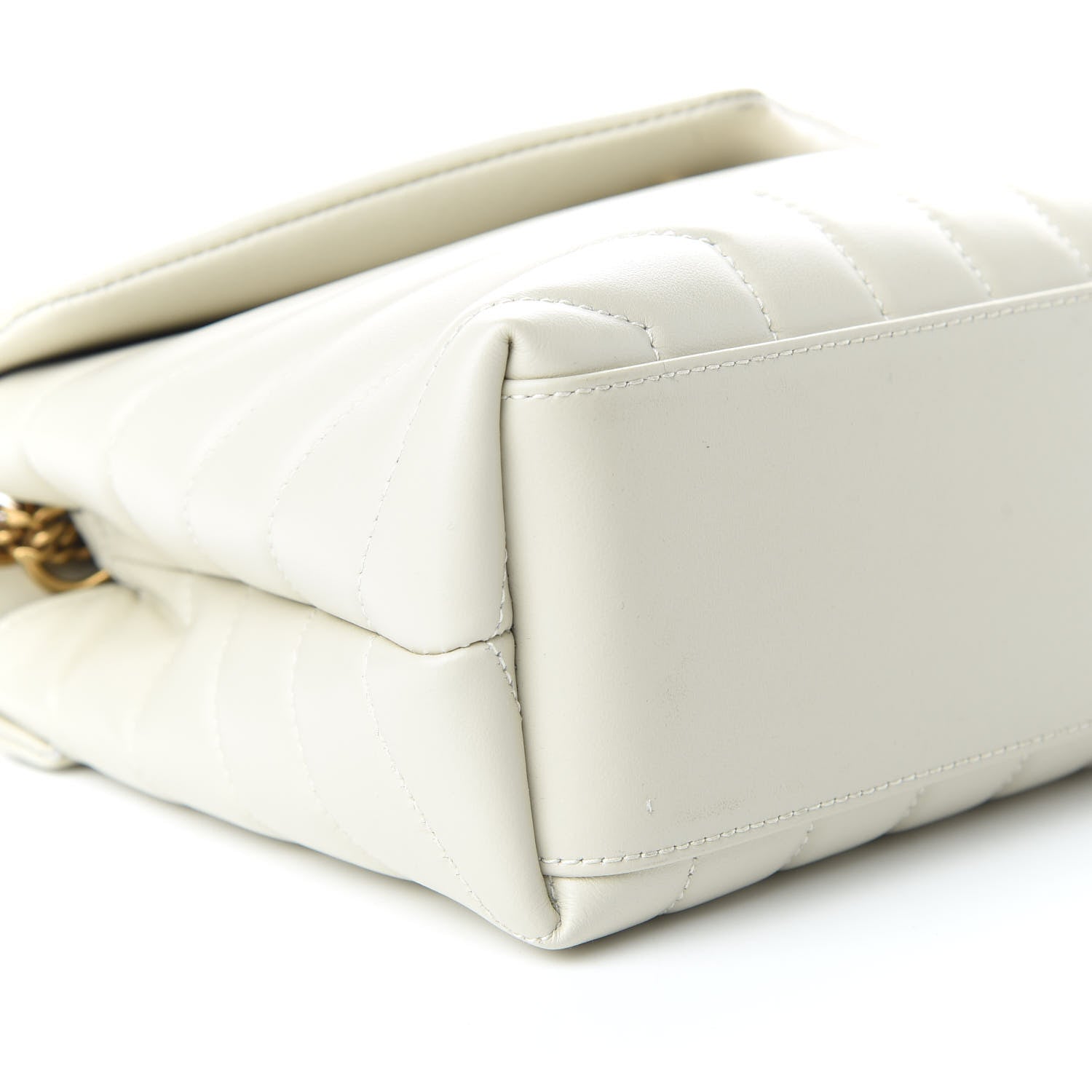 Saint Laurent Calfskin Y Quilted Monogram Small Loulou Chain Satchel Ivory 6 of 9