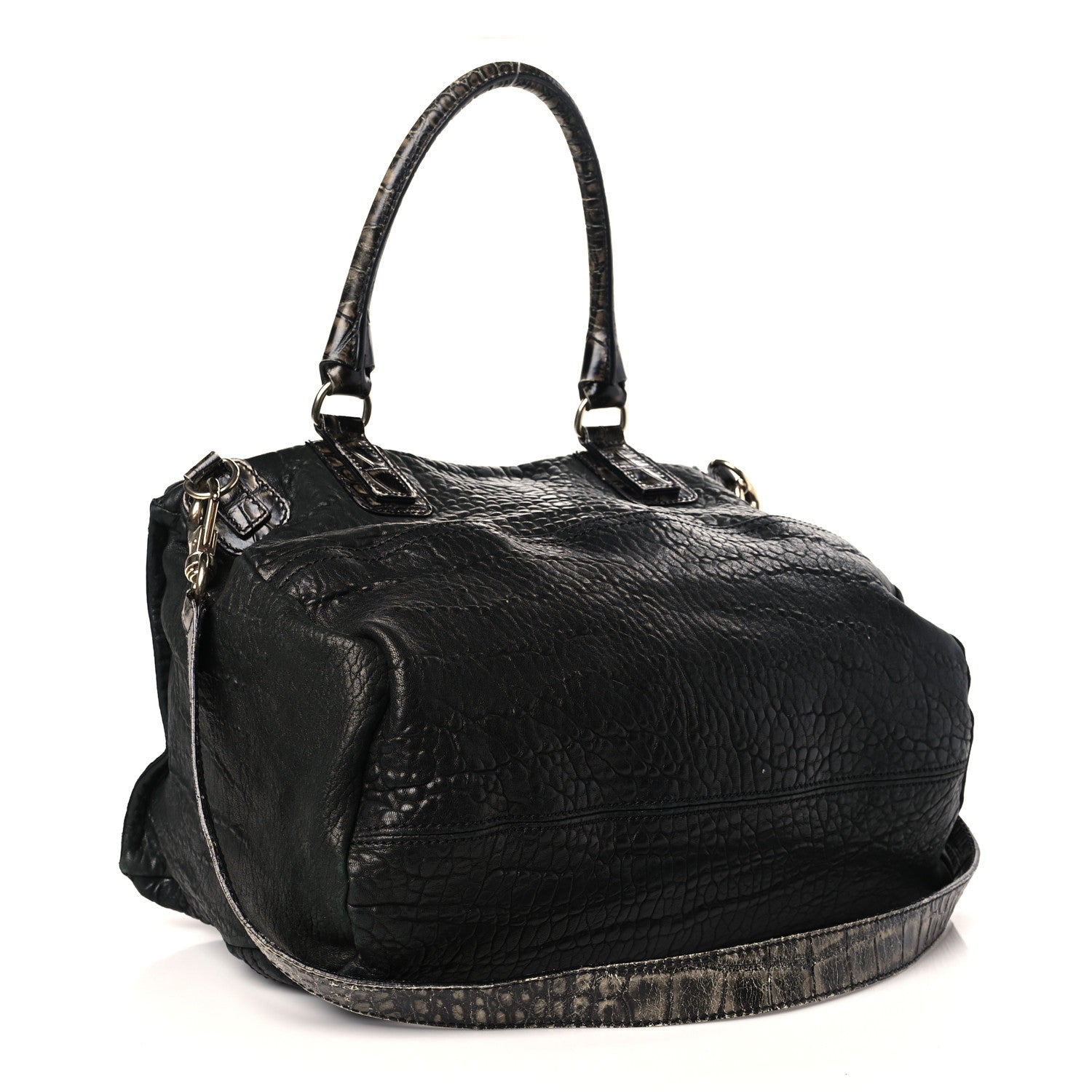 Givenchy Pebbled Sheepskin Calfskin Crocodile Embossed Large Pandora Black 3 of 10
