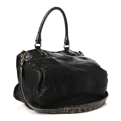 Givenchy Pebbled Sheepskin Calfskin Crocodile Embossed Large Pandora Black 3 of 10