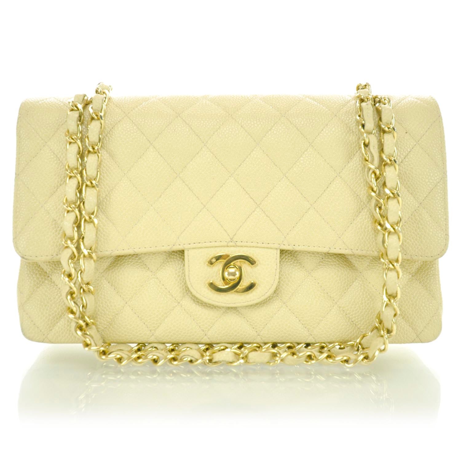 Chanel Caviar Quilted Medium Double Flap Beige 1 of 12