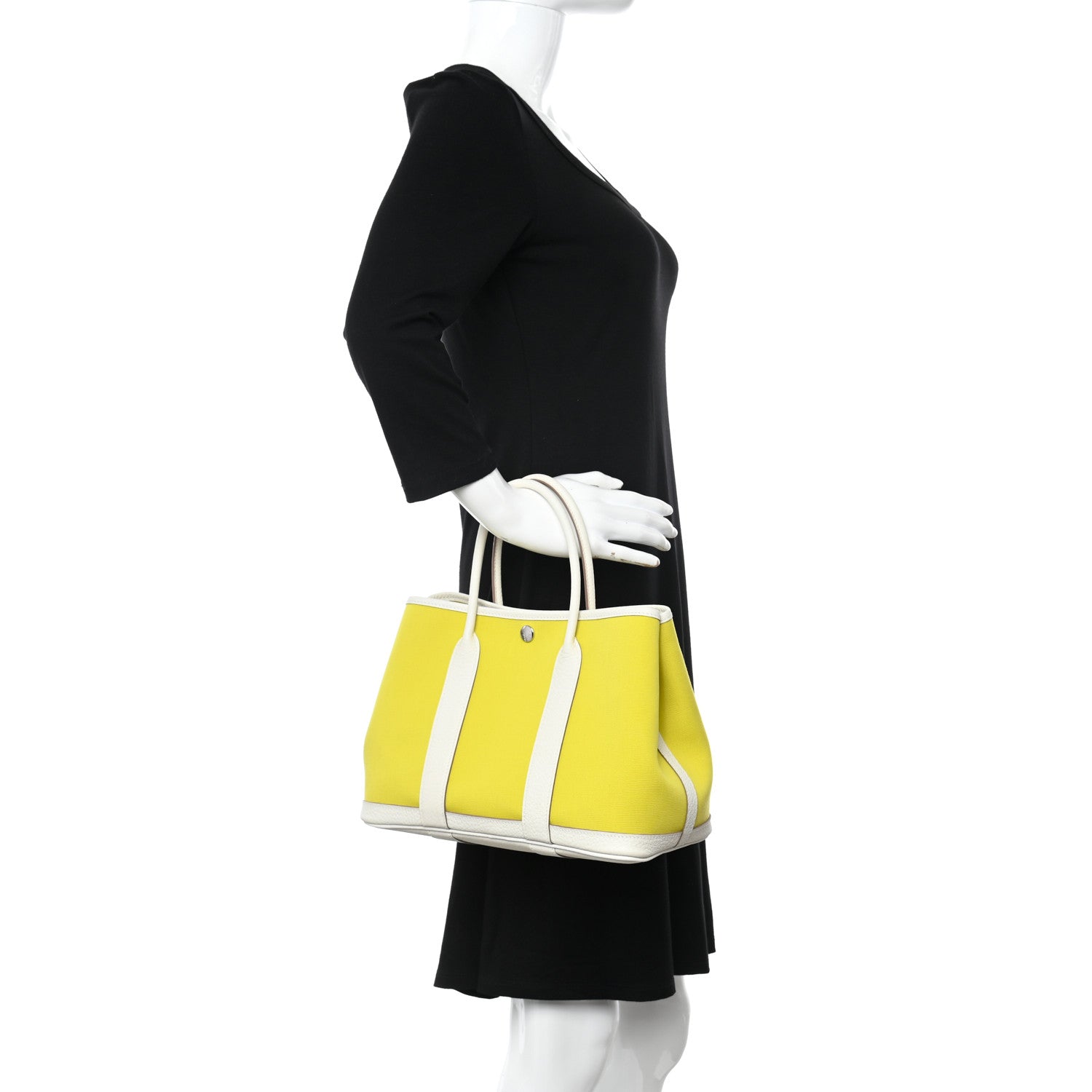 Hermes Toile Officier Vache Country Garden Party 30 TPM Lime White 2 of 11