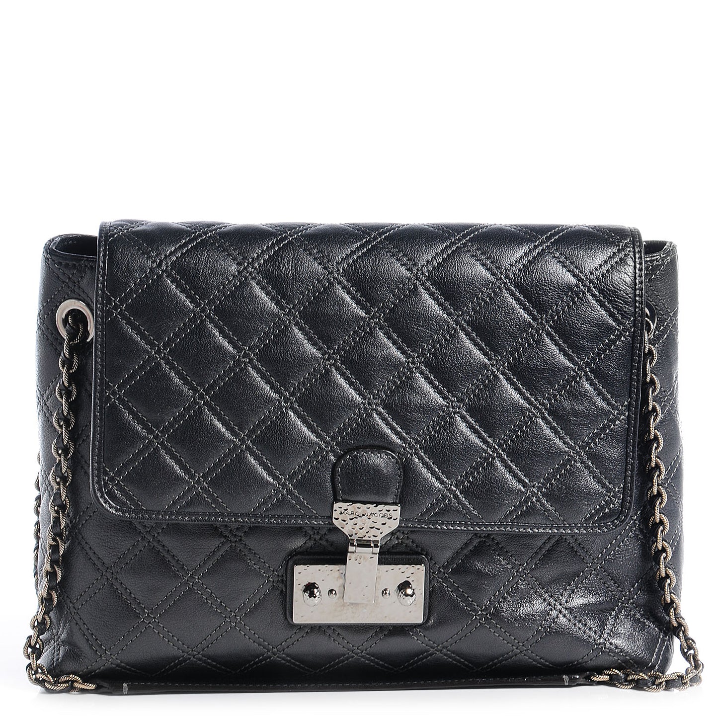 Lacquered Lambskin Baroque The XL Single Flap Pearl Anthracite