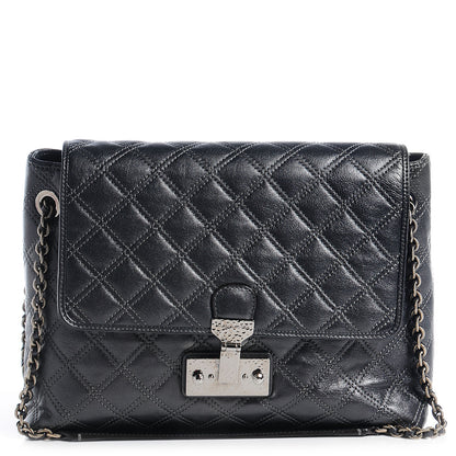 Marc Jacobs Lacquered Lambskin Baroque The XL Single Flap Pearl Anthracite 1 of 10