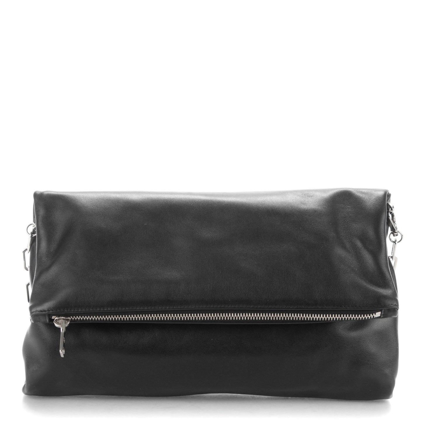 Soft Calf Fold Over Clutch Nero Black