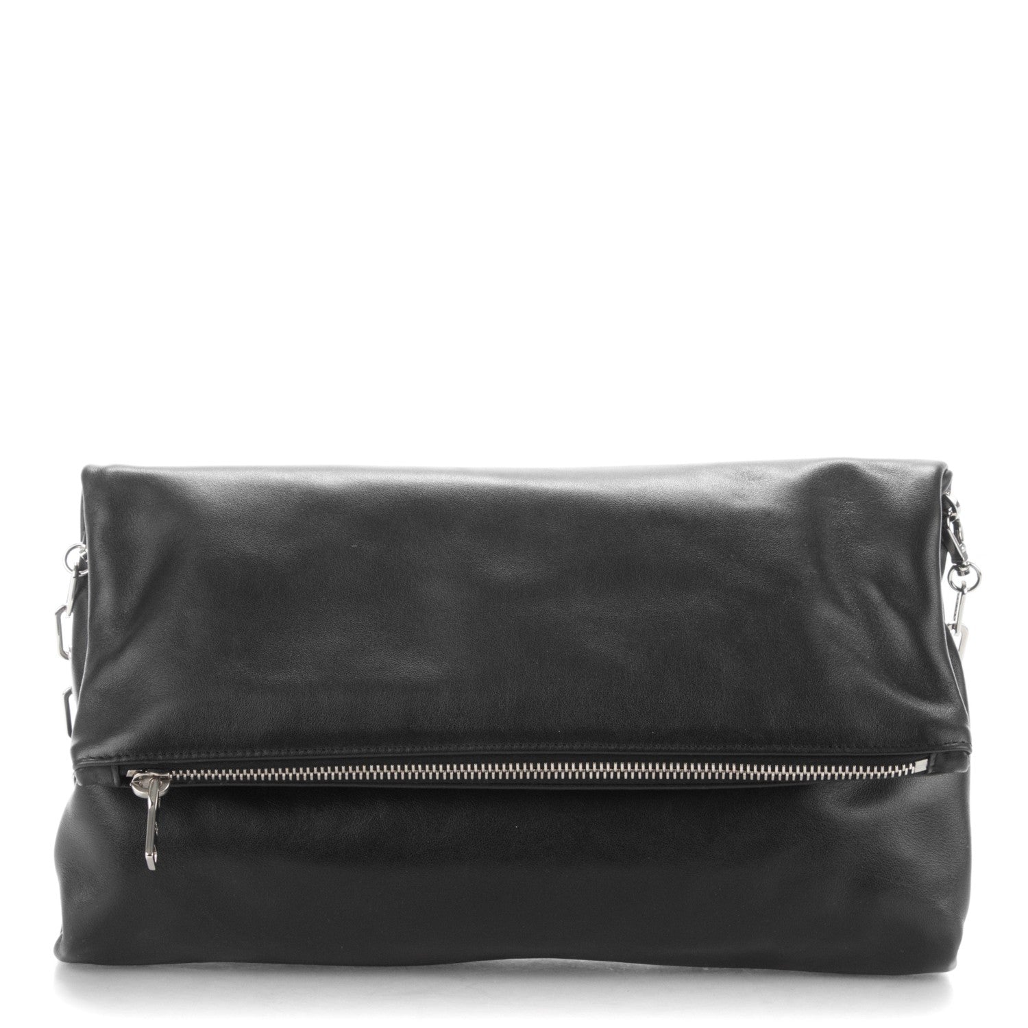 Prada Soft Calf Fold Over Clutch Nero Black 1 of 7