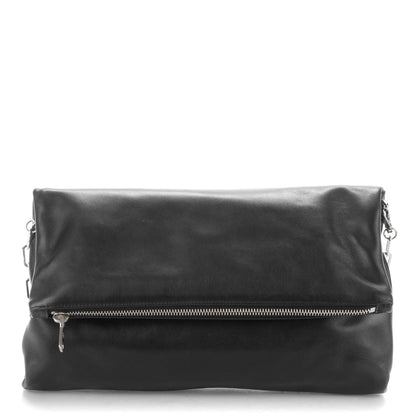 Prada Soft Calf Fold Over Clutch Nero Black 1 of 7