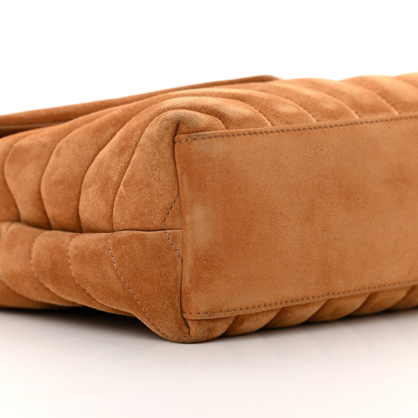 Suede Calfskin Y Quilted Monogram Small Loulou Chain Satchel Cinnamon