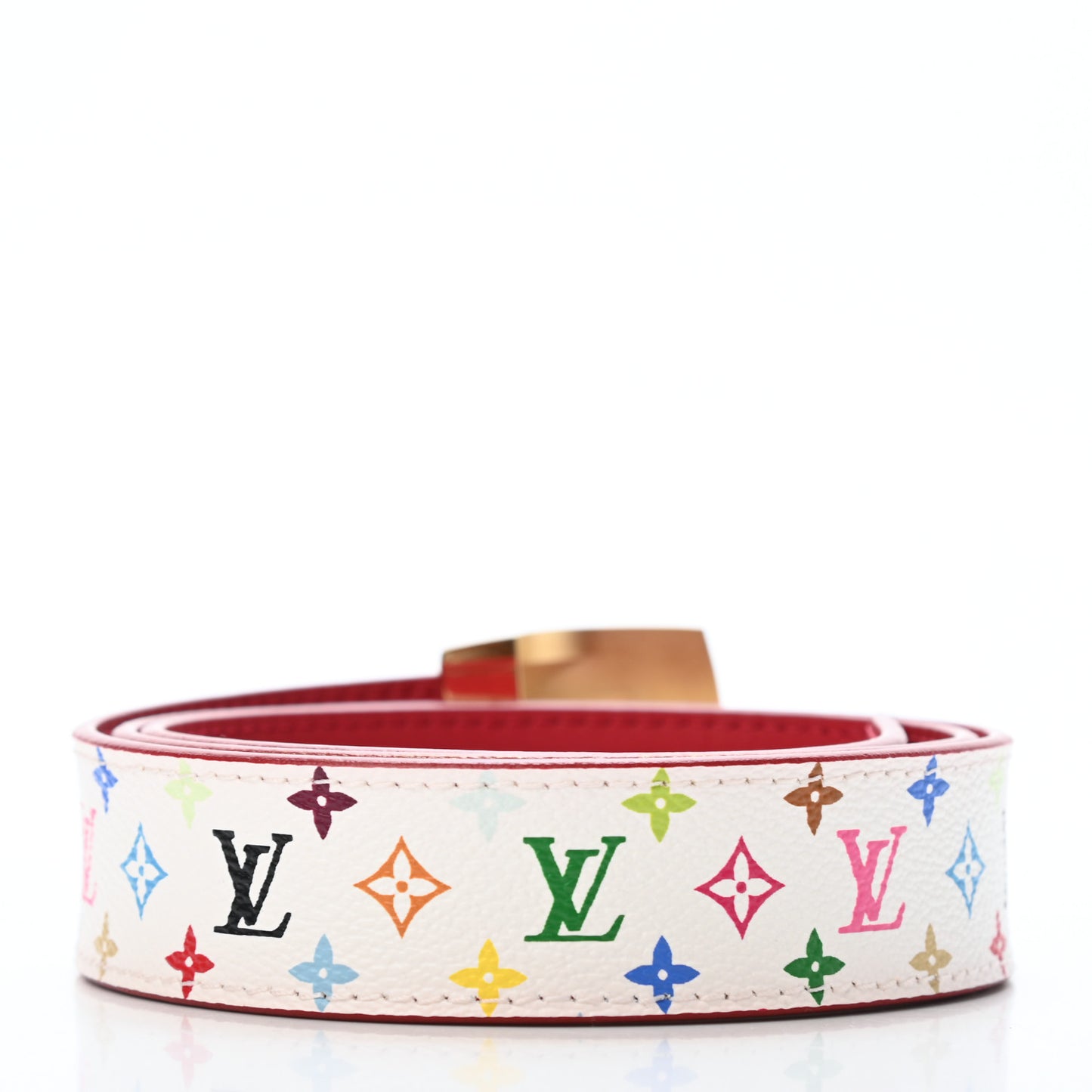 Monogram Multicolor LV Cut Reversible Belt 80 32 White Grenade