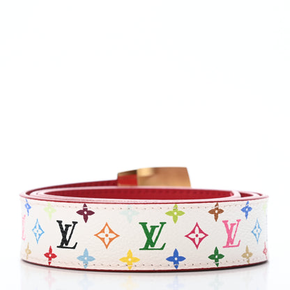 Louis Vuitton Monogram Multicolor LV Cut Reversible Belt 80 32 White Grenade 2 of 4