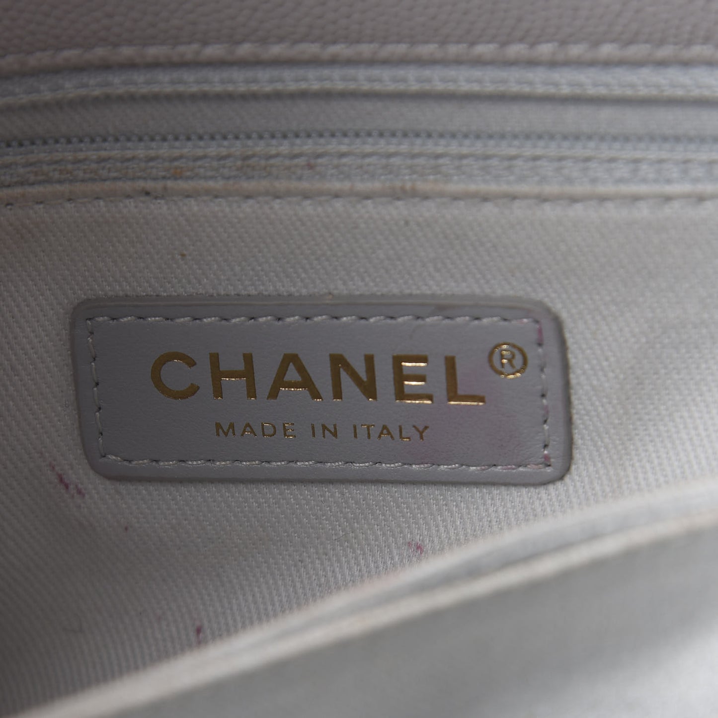 Caviar Quilted Mini Coco Handle Flap Light Grey