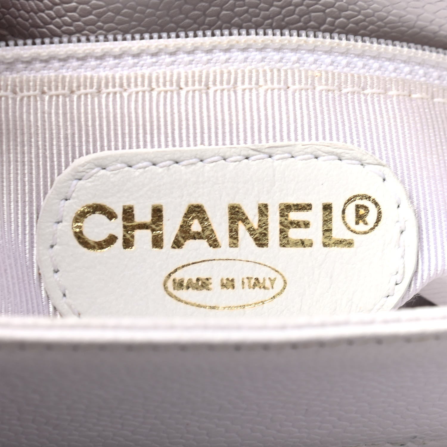 Chanel Caviar Flap Shoulder Bag White 5 of 6