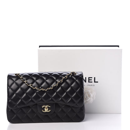 Chanel Lambskin Quilted Jumbo Double Flap Black 10 of 10