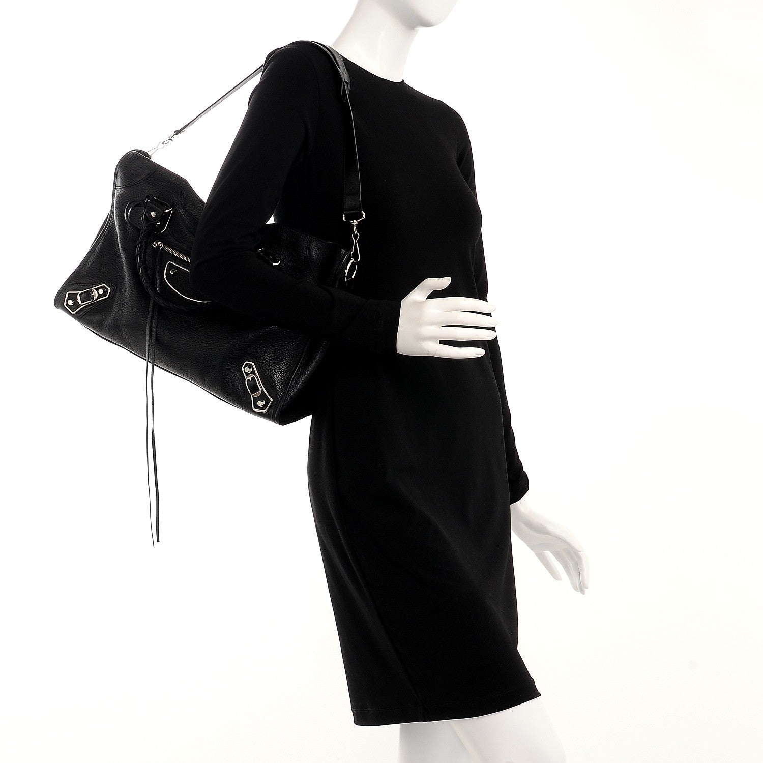 Balenciaga Chevre Silver Metallic Edge Hardware City Black 2 of 8