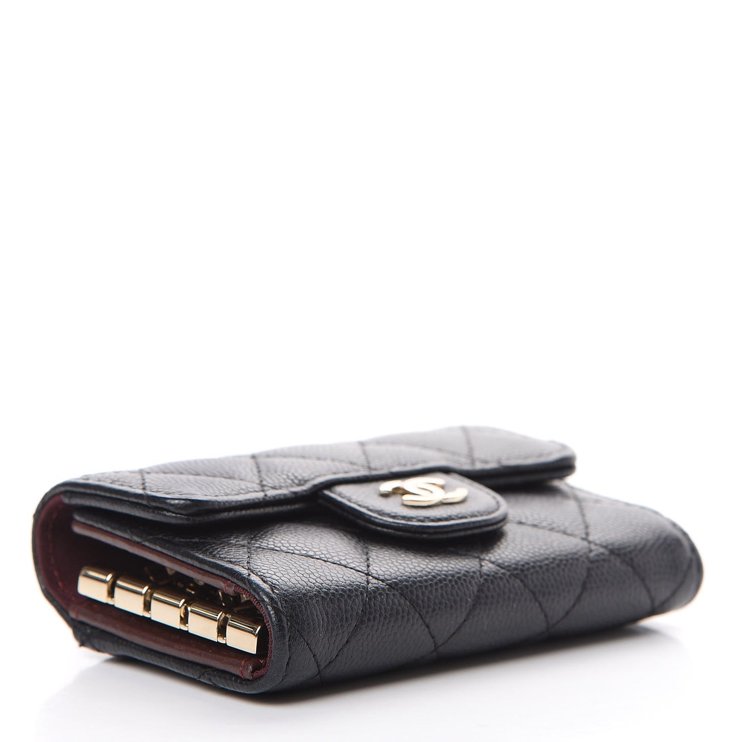 Caviar Quilted Classic 4 Key Holder Wallet Black