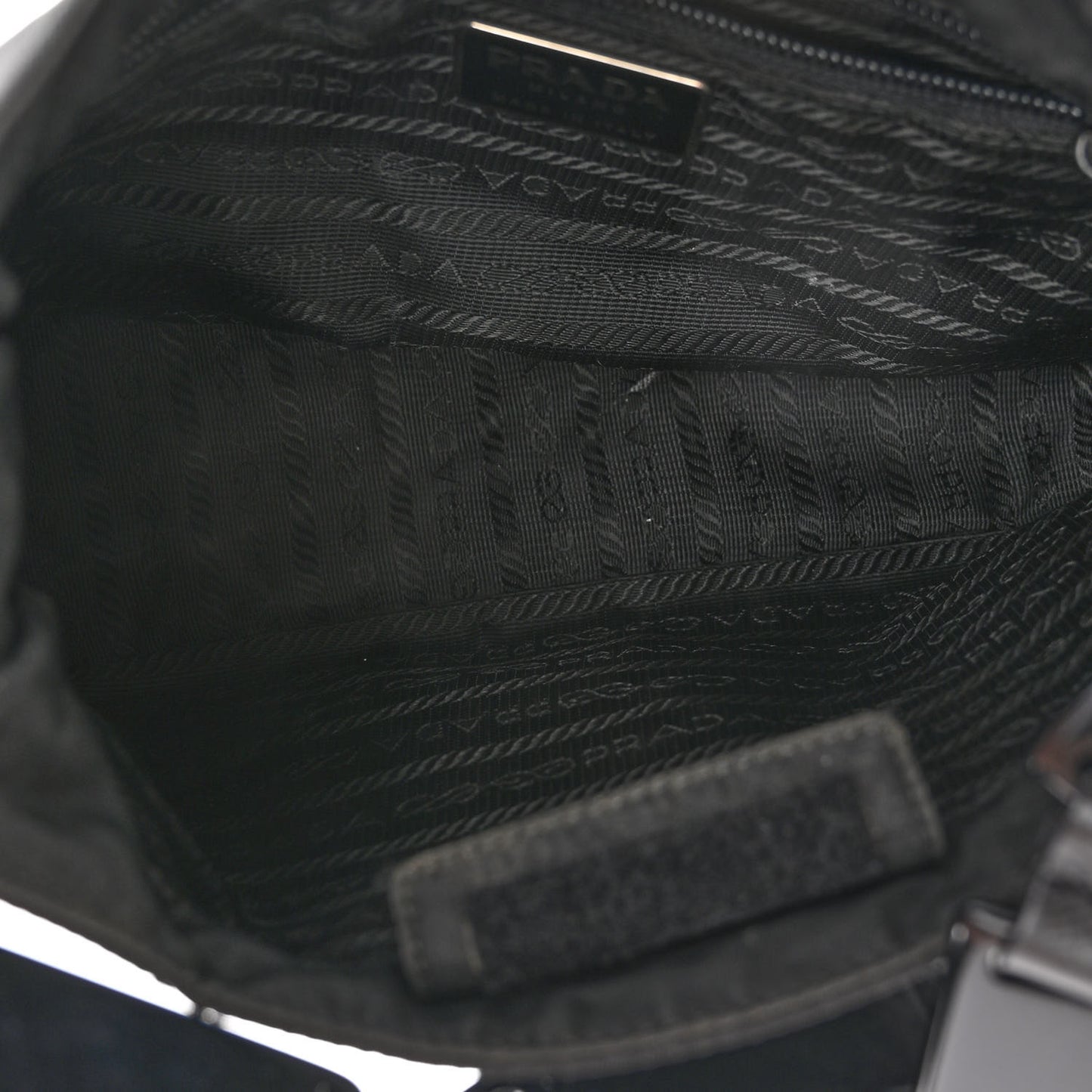 Tessuto Nylon Metal Links Shoulder Bag Black