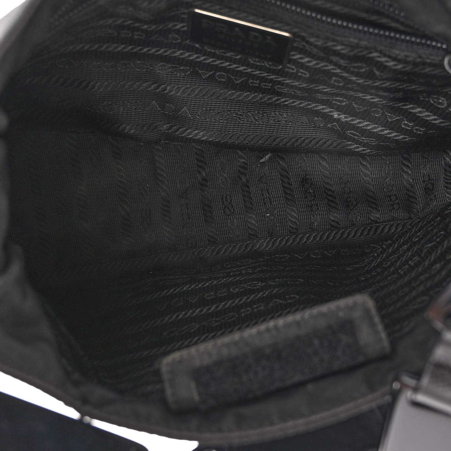 Prada Tessuto Nylon Metal Links Shoulder Bag Black 5 of 9