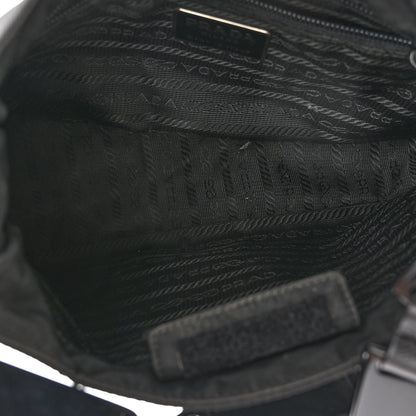 Prada Tessuto Nylon Metal Links Shoulder Bag Black 5 of 9