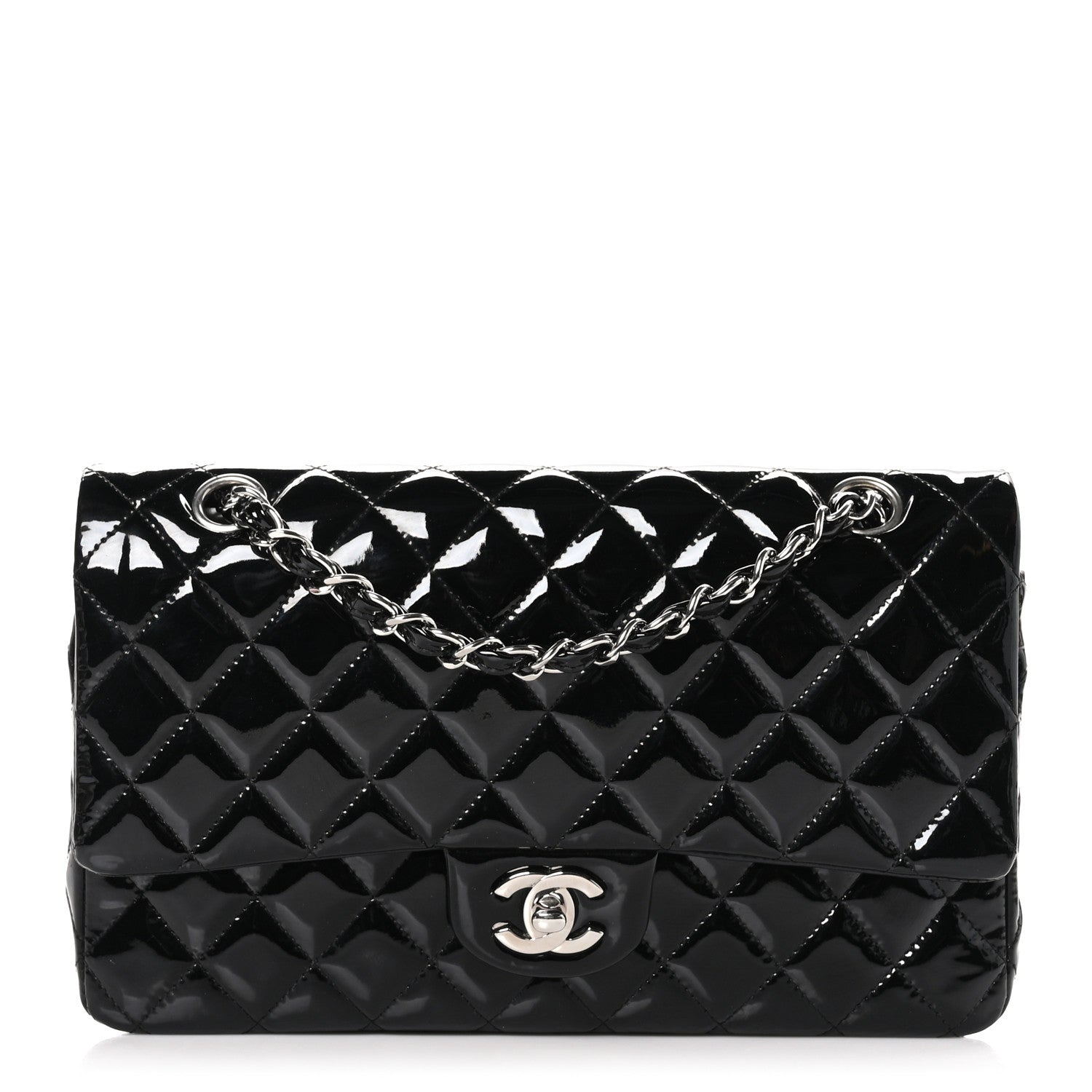 Chanel Patent Quilted Medium Double Flap Black 1 of 10