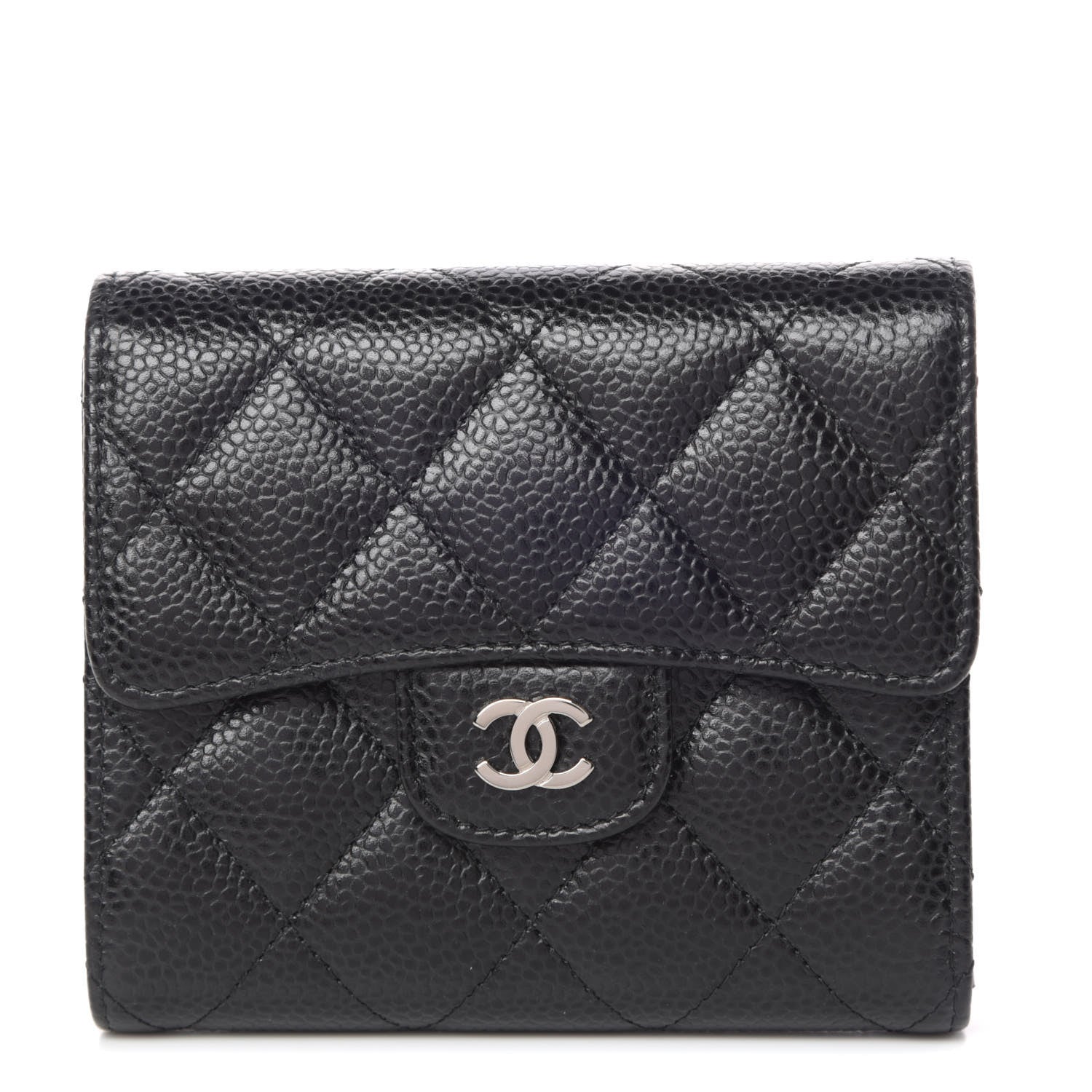 Chanel Caviar Quilted Compact Flap Wallet Black 1 of 9