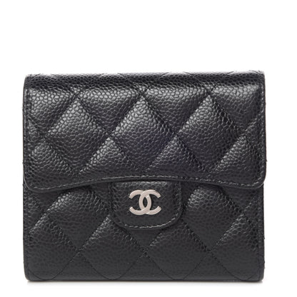 Chanel Caviar Quilted Compact Flap Wallet Black 1 of 9