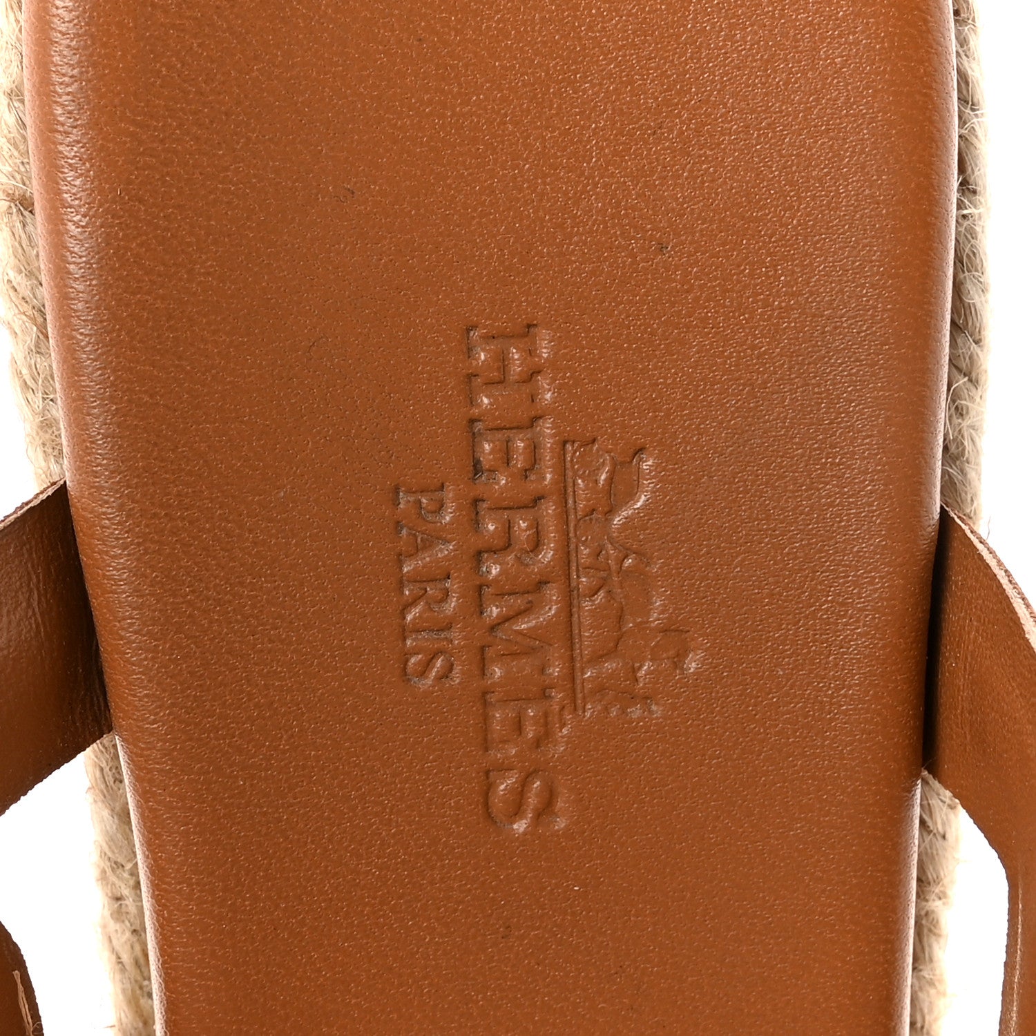 Hermes Nappa Ithea Espadrille Wedge Sandals 36 Naturel 7 of 10