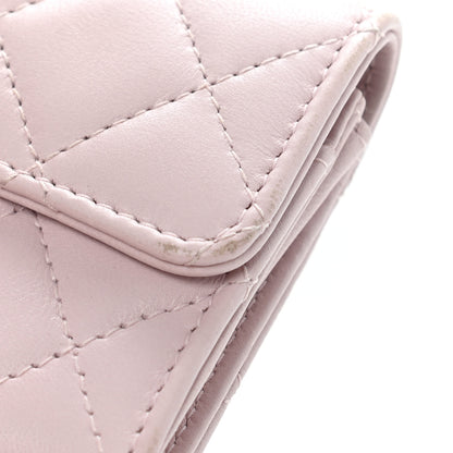 Chanel Lambskin Quilted Flap Card Holder Pink 13 of 13