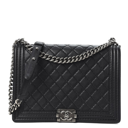 Chanel Lambskin Quilted Large Boy Flap Black 1 of 9