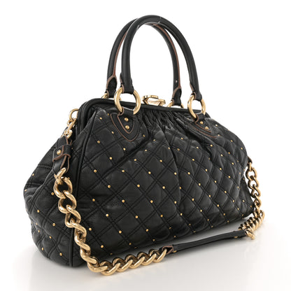 Marc Jacobs Calfskin Quilted Studded Stam Black 3 of 15