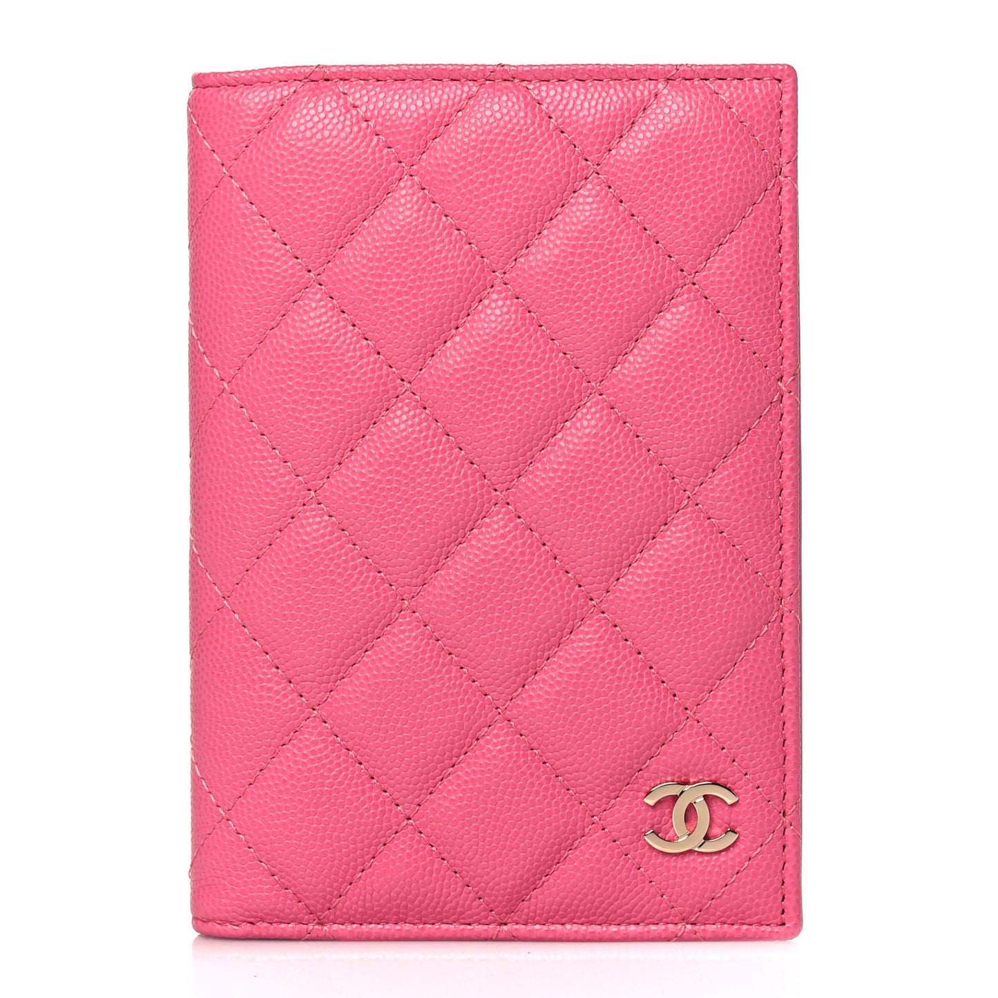 Caviar Quilted Passport Holder Pink