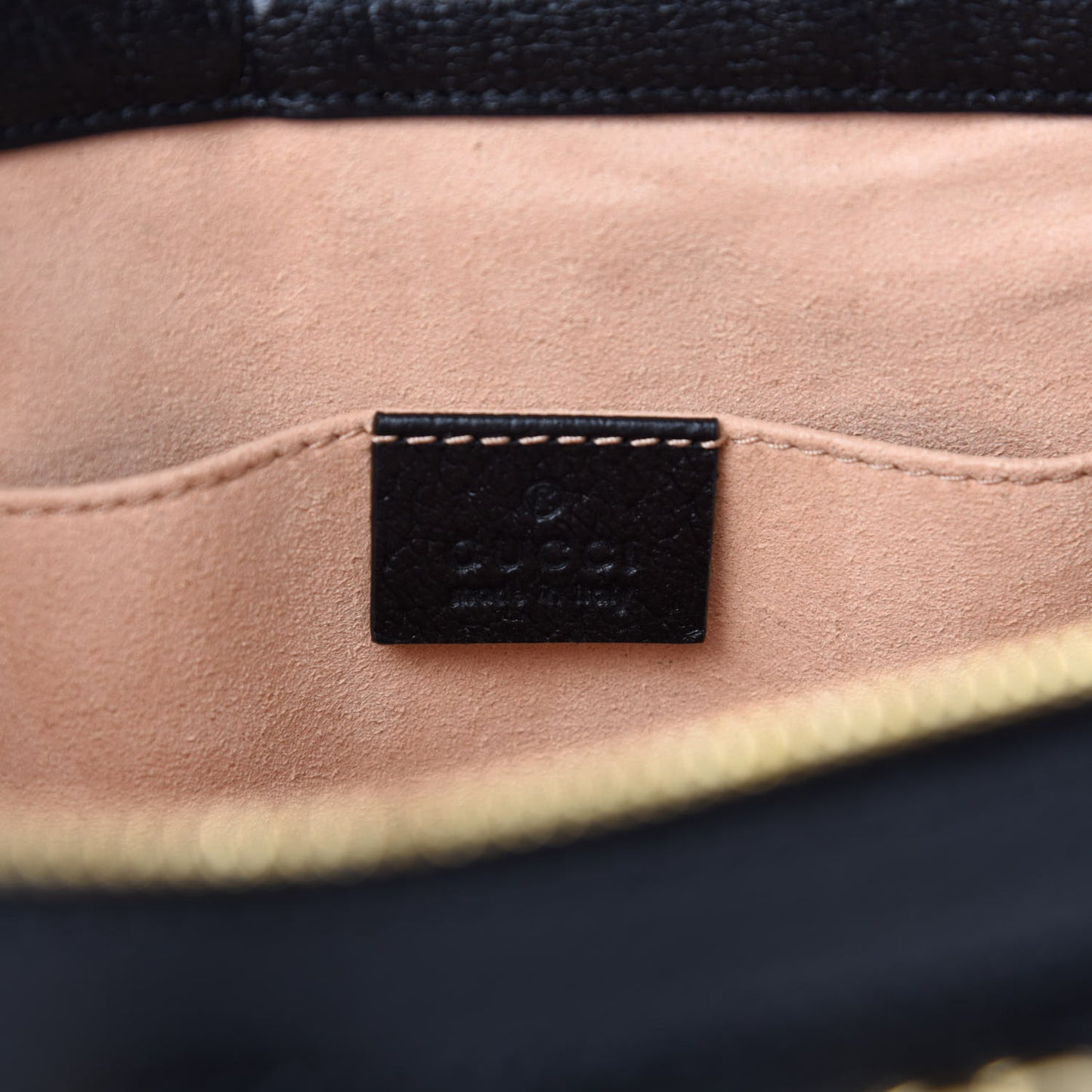 Textured Calfskin Web Small Ophidia Tote Bag Black