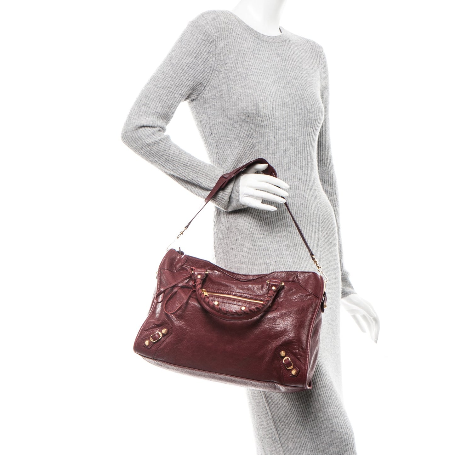Agneau Giant 12 Gold Hardware City Rouge Cerise