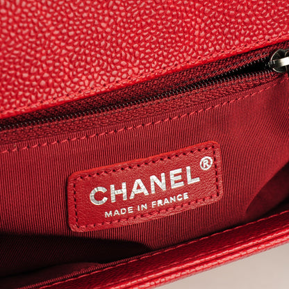 Chanel Caviar Quilted New Medium Boy Flap Dark Red 7 of 8
