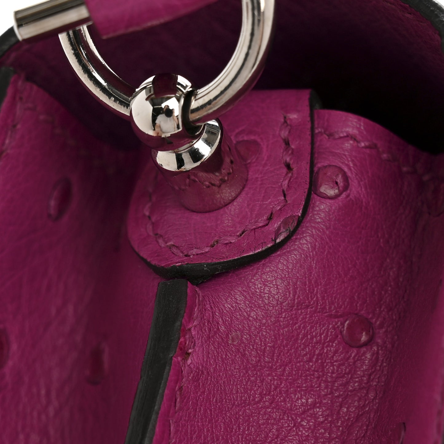 Ostrich Mini Sac Roulis Rose Pourpre